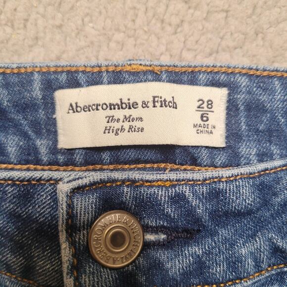Abercrombie & Fitch Jeans Womens 28 6 Blue Denim The Mom High Rise Pants Casual - Picture 5 of 8